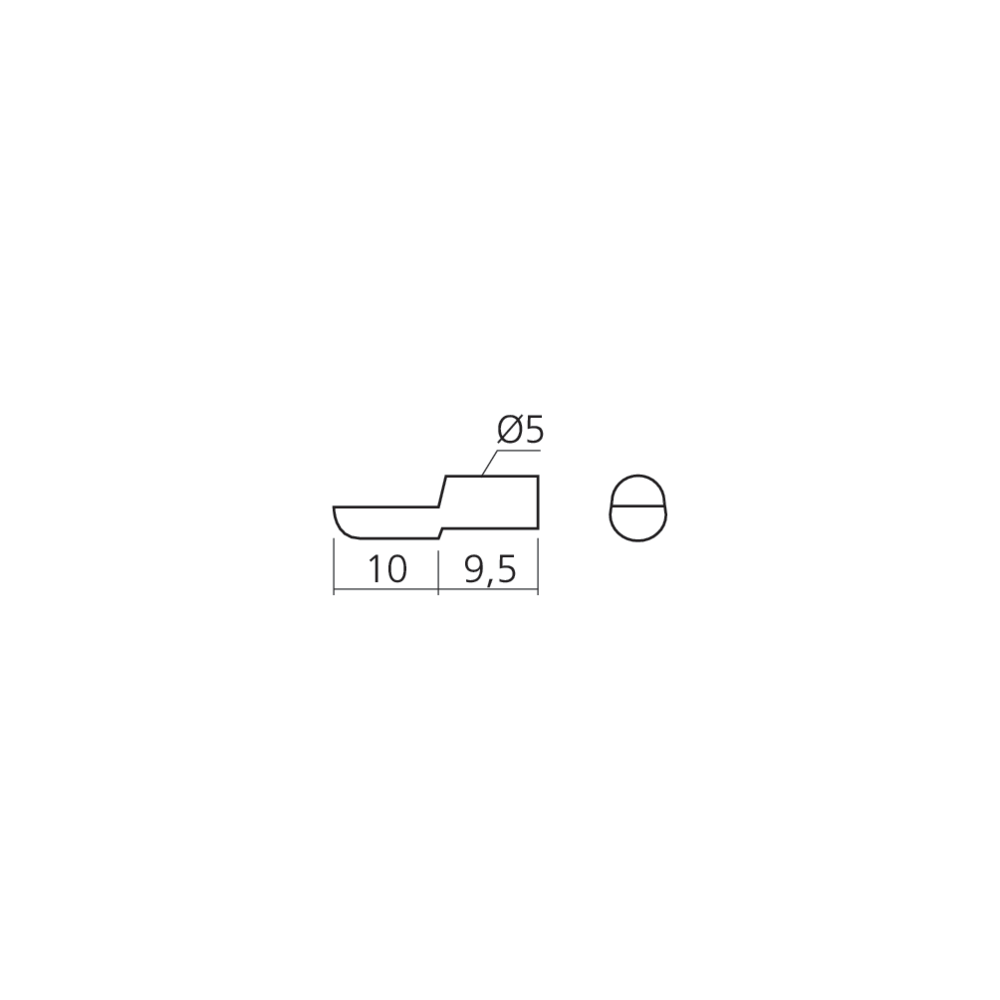 Taquet de rayon Ø5 mm
