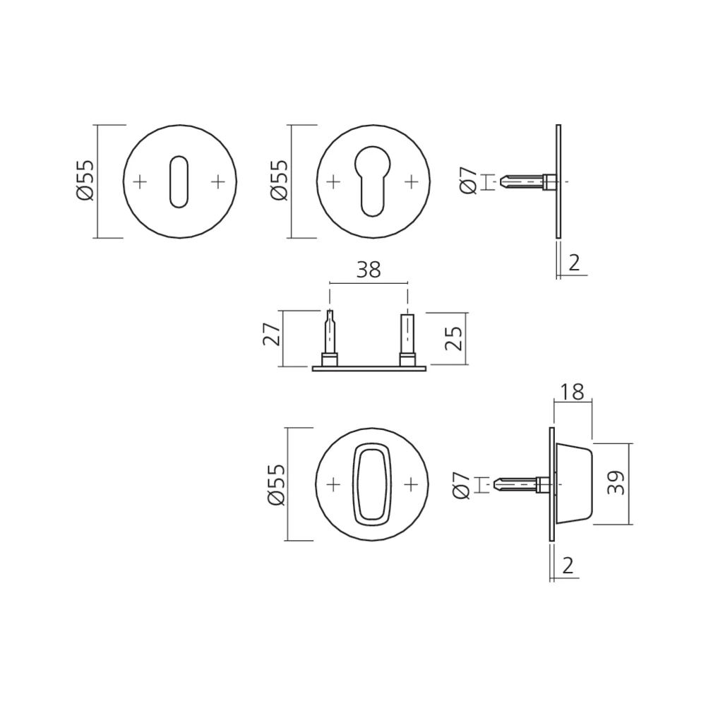 Rosace plate ronde inox