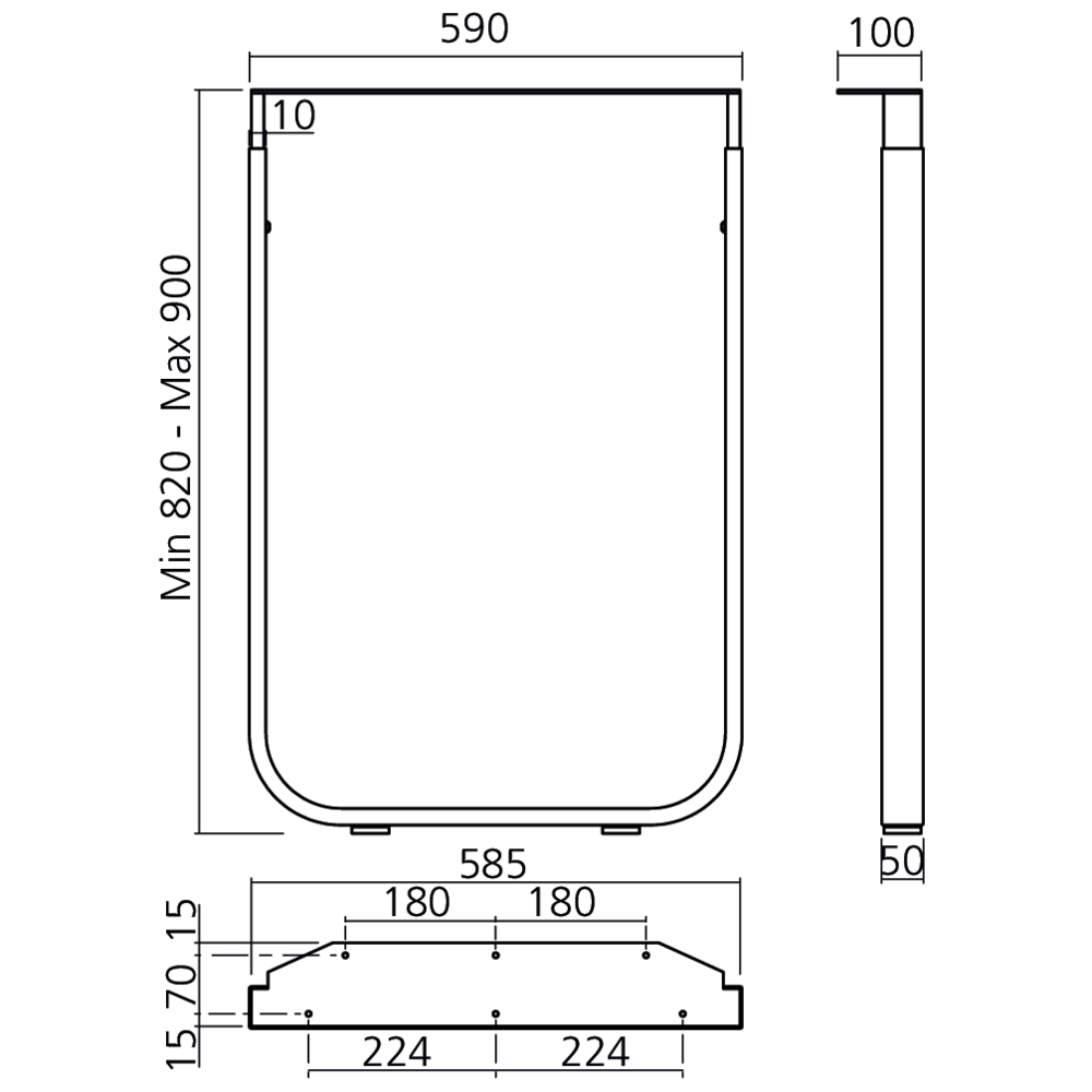 Pied de péninsule rectangulaire