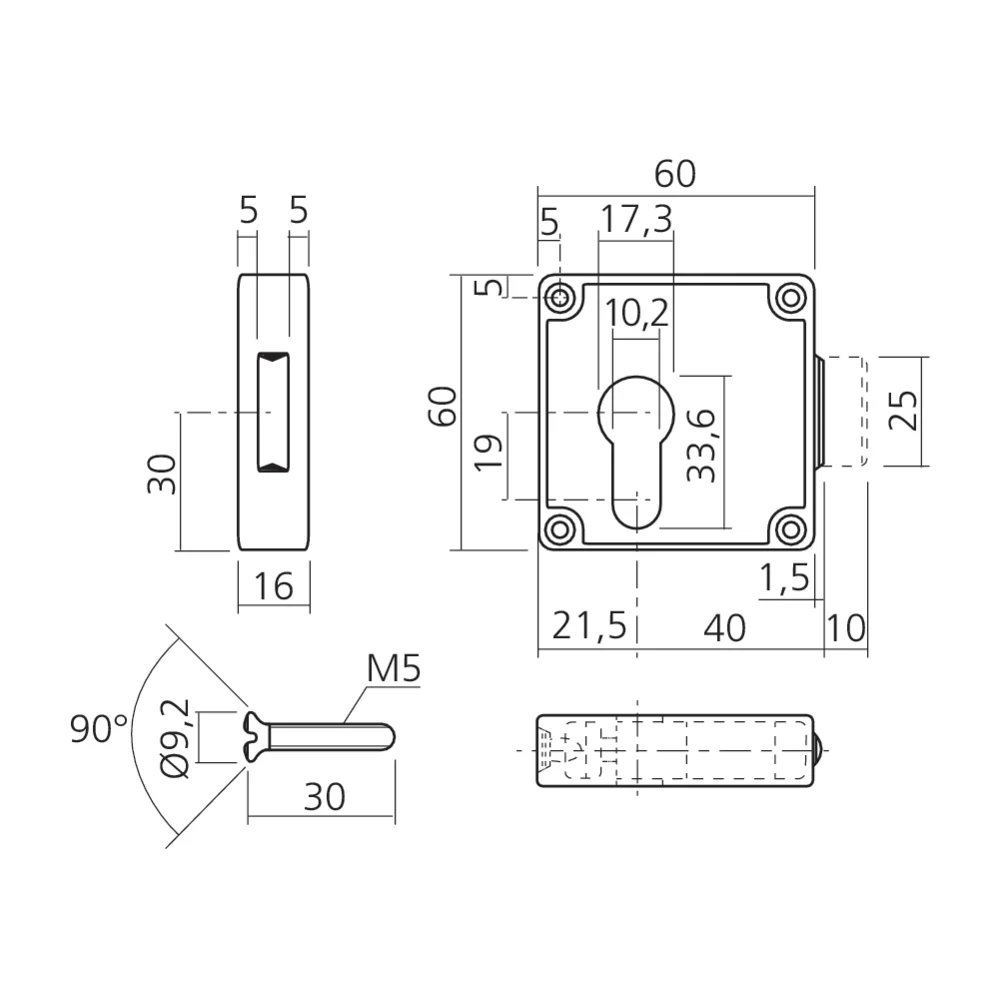 Serrure 1 point pour cylindre européen