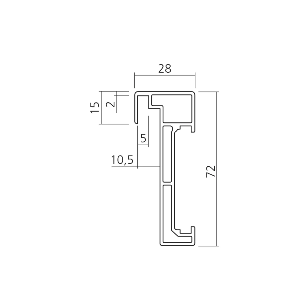 Profil haut/bas pour cadre de porte PS48