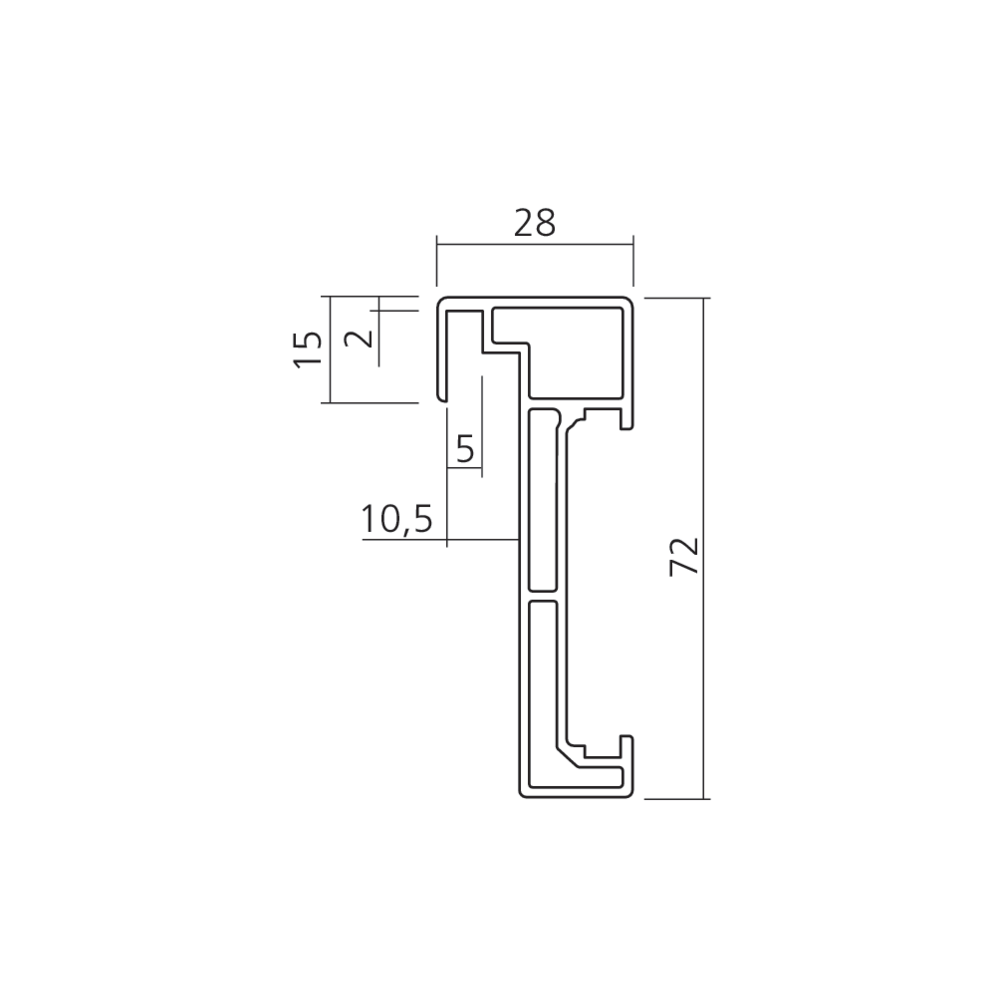 Profil haut/bas pour cadre de porte PS48