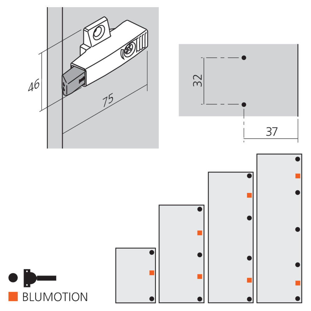 Amortisseur BLUMOTION dans support