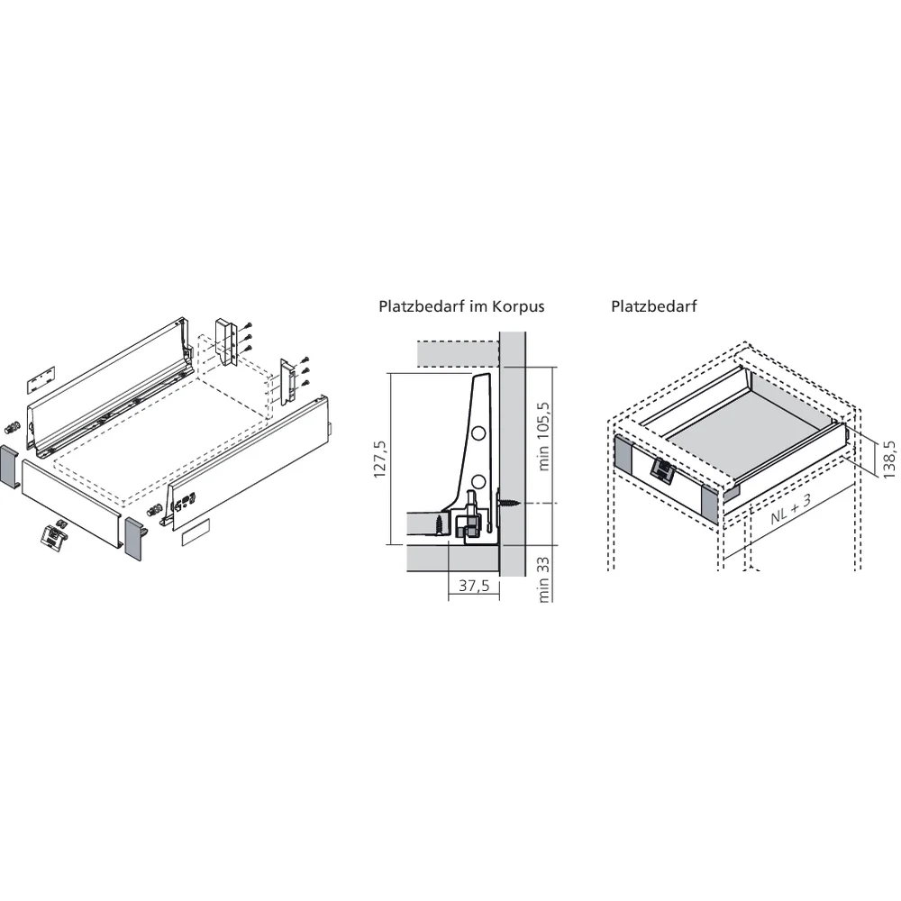 Attaches façade à l'anglaise TANDEMBOX hauteur K