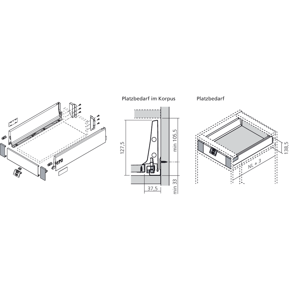 Attaches façade à l'anglaise TANDEMBOX hauteur K