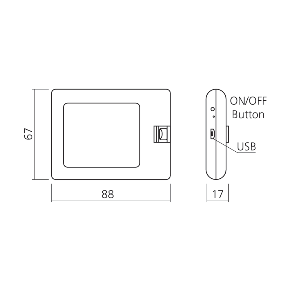 Spot rectangulaire rechargeable Easy