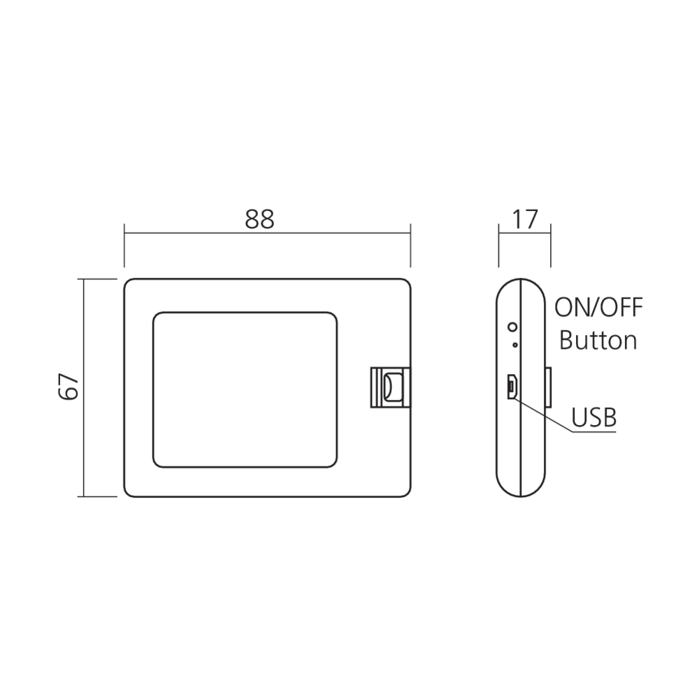 Spot rectangulaire rechargeable Easy