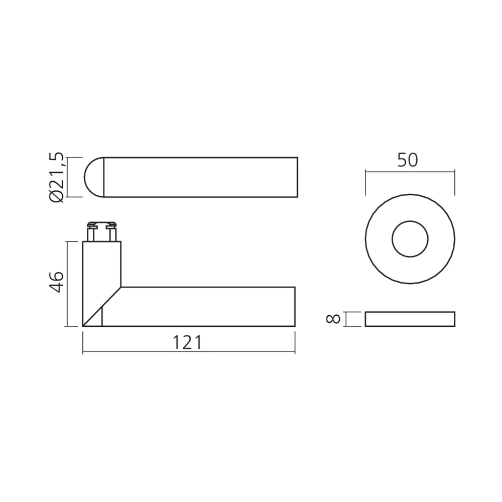 Béquille LINK inox strié