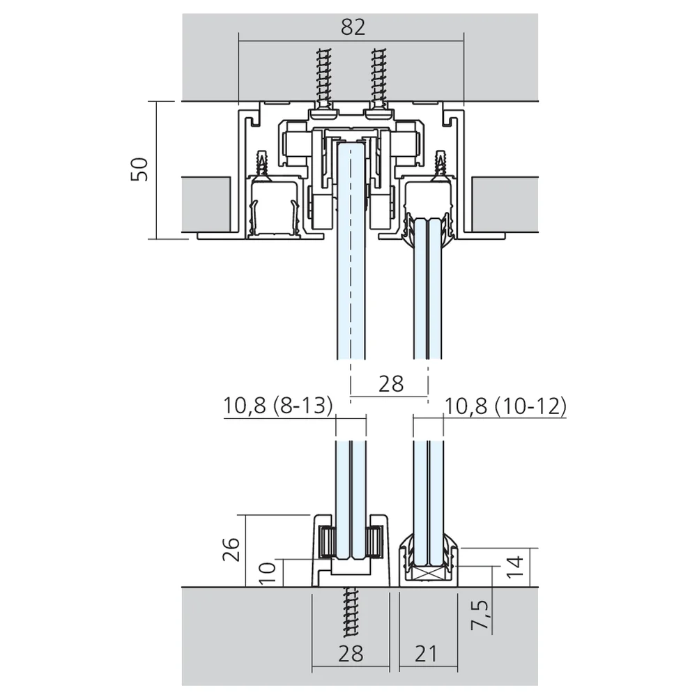 Garniture 1 porte Puro 150