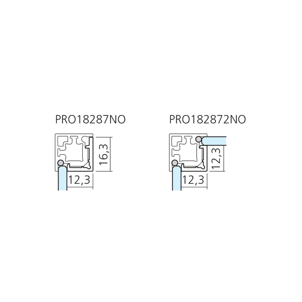 Profil de recouvrement vitrine 4 mm