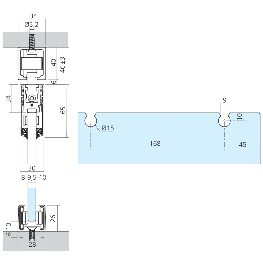 Garniture 1 porte Junior 80 GL