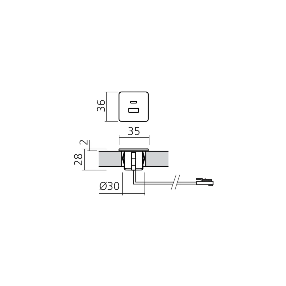 Mini bloc prises USB A+C carré