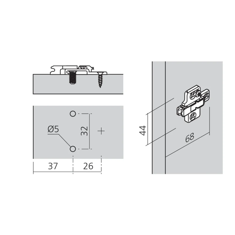 Embase CLIP à visser