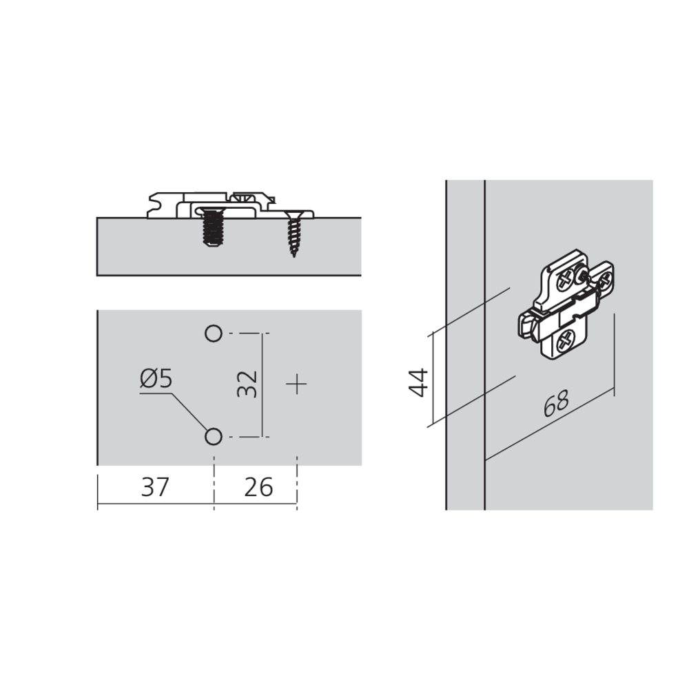 Embase CLIP à visser