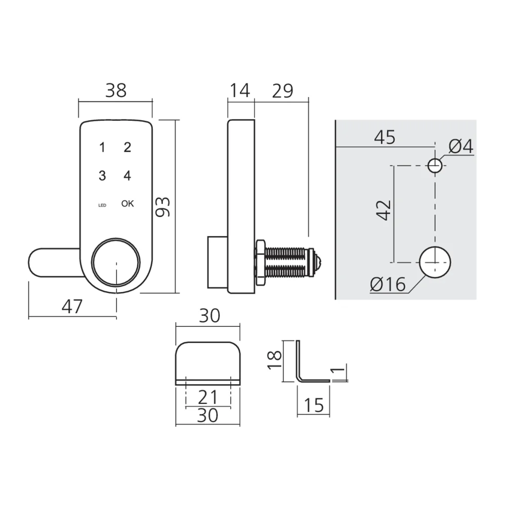 Serrure électronique à code PAD