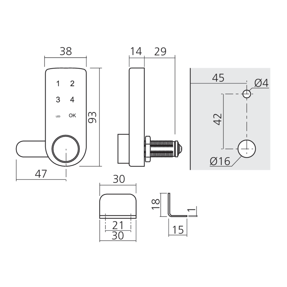 Serrure électronique à code PAD