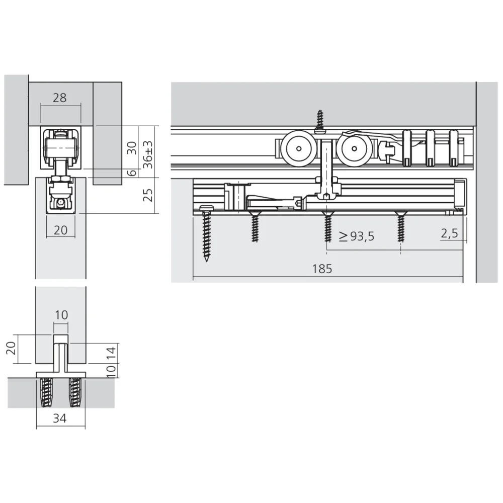 Garniture 1 porte Junior 40/B