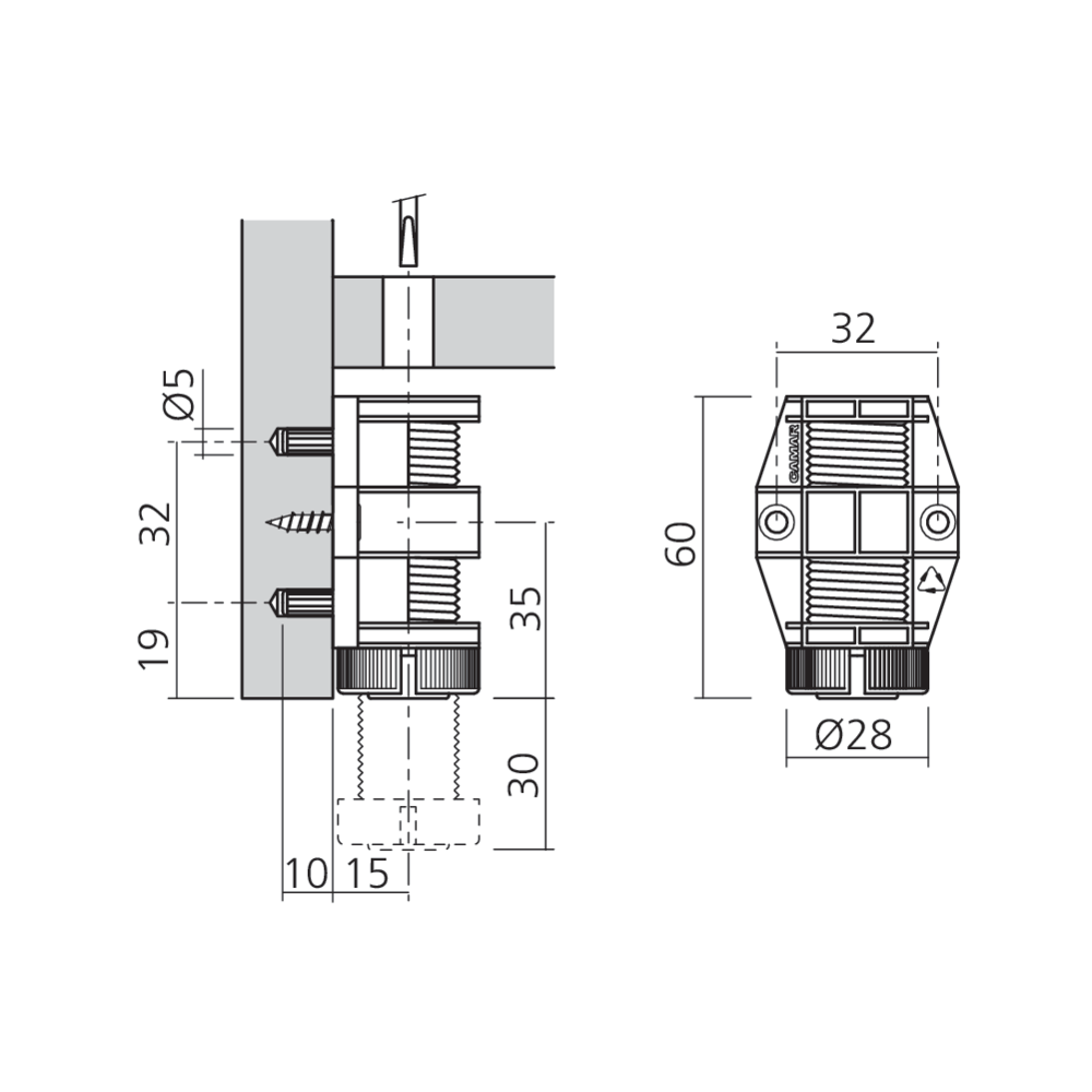 Vérin de socle 80 kg