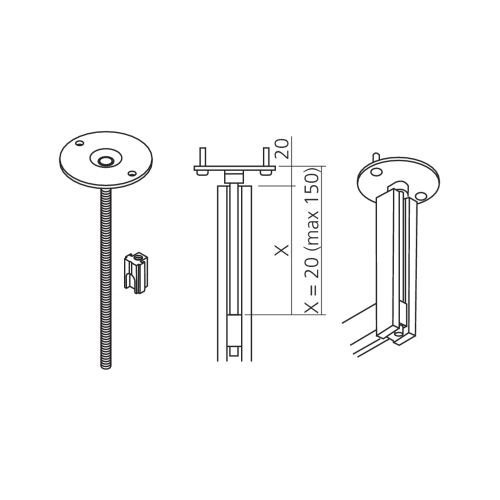 Fixation plafond TREND