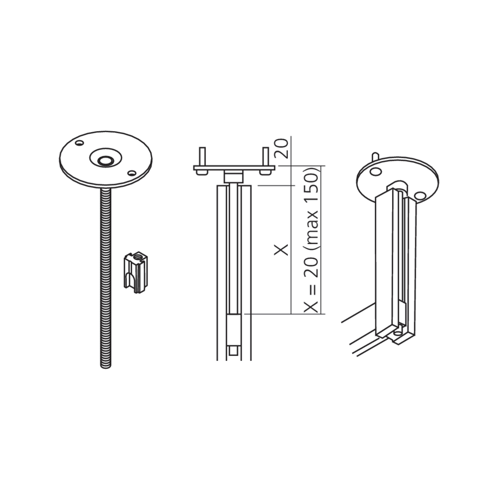 Fixation plafond TREND