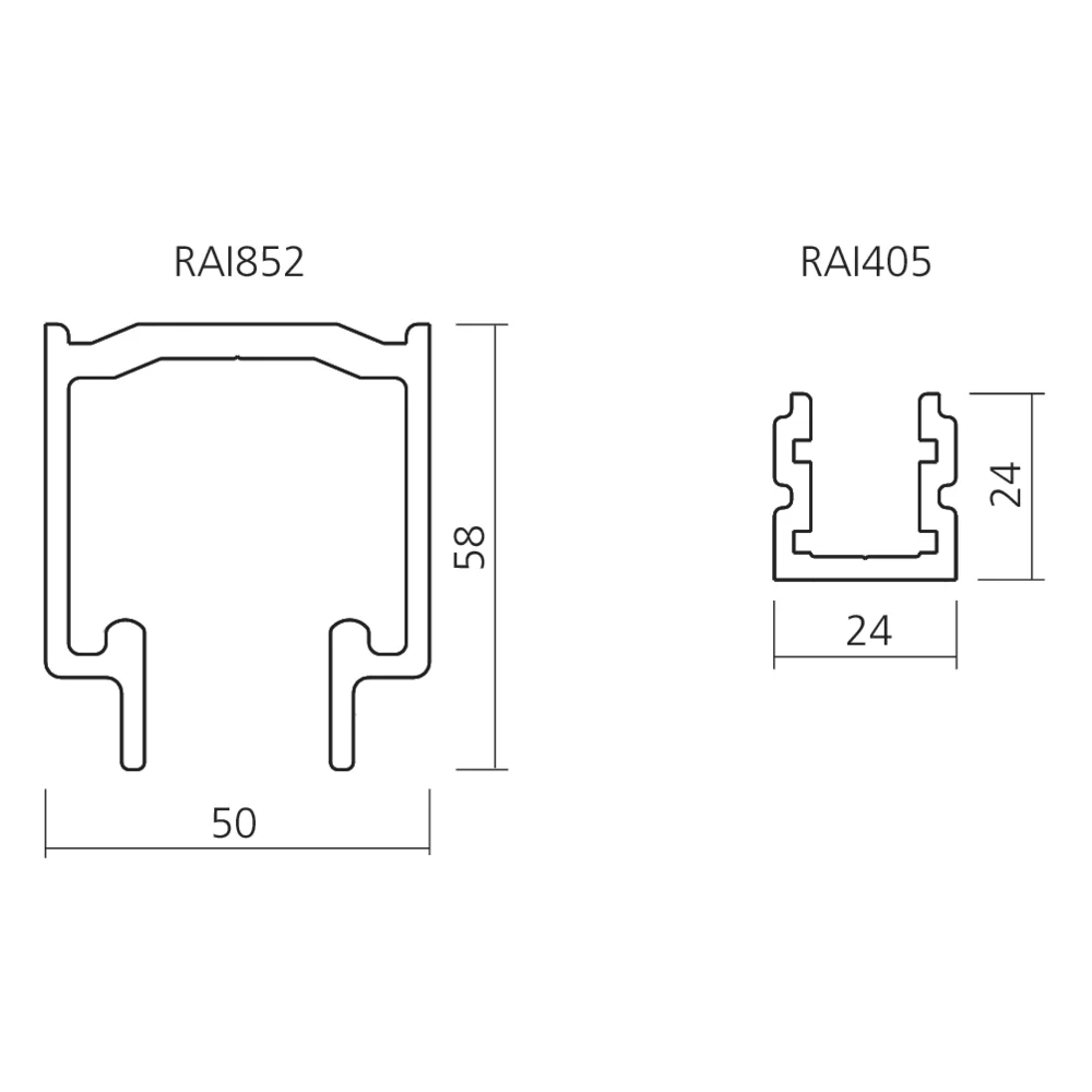 Rail simple pour Centerfold et Variofold