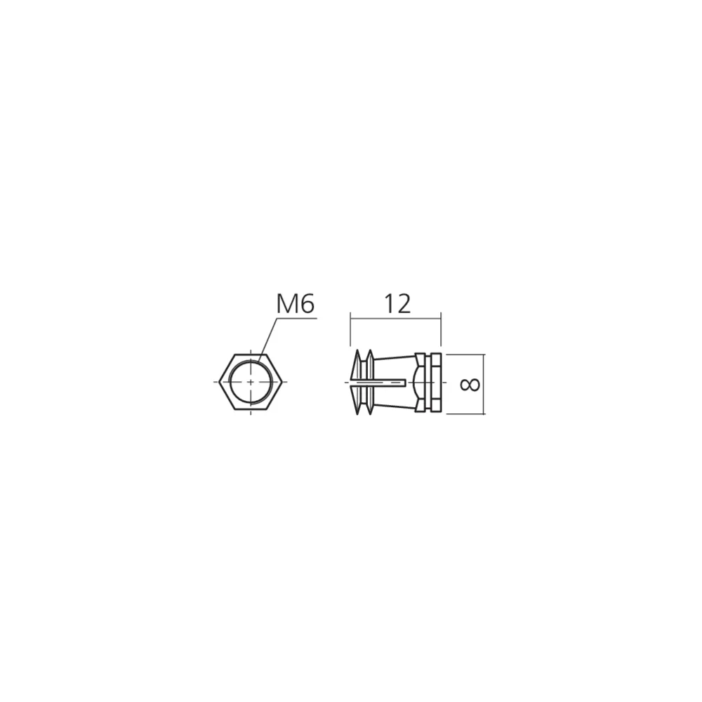 Ecrou à expansion M6