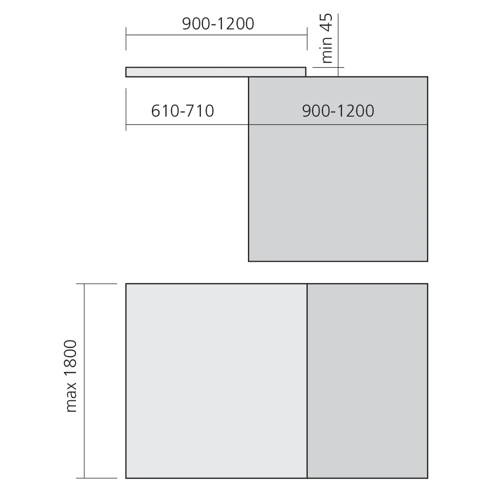 Ferrure de plan de travail et table TOP 33