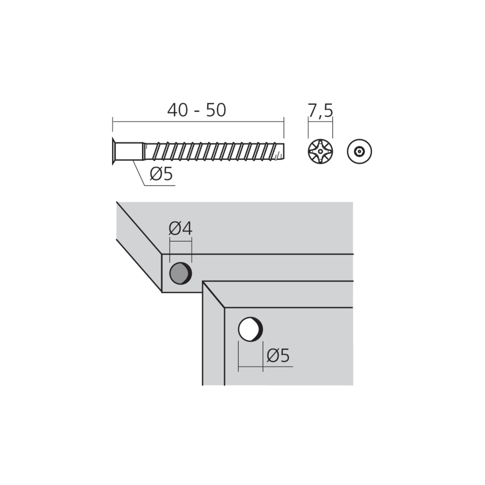 Vis auto-tourillonnante Ø5 mm