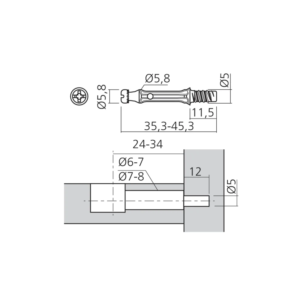 Tourillon TWINSTART filet bois Ø5 mm