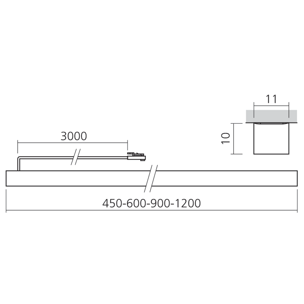 Réglette LED blanc ajustable en applique 12 V
