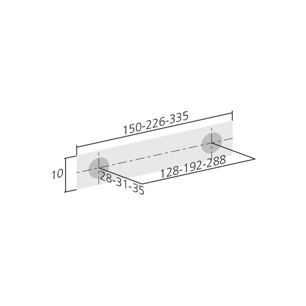 Poignée courbe en fil Ø10 mm