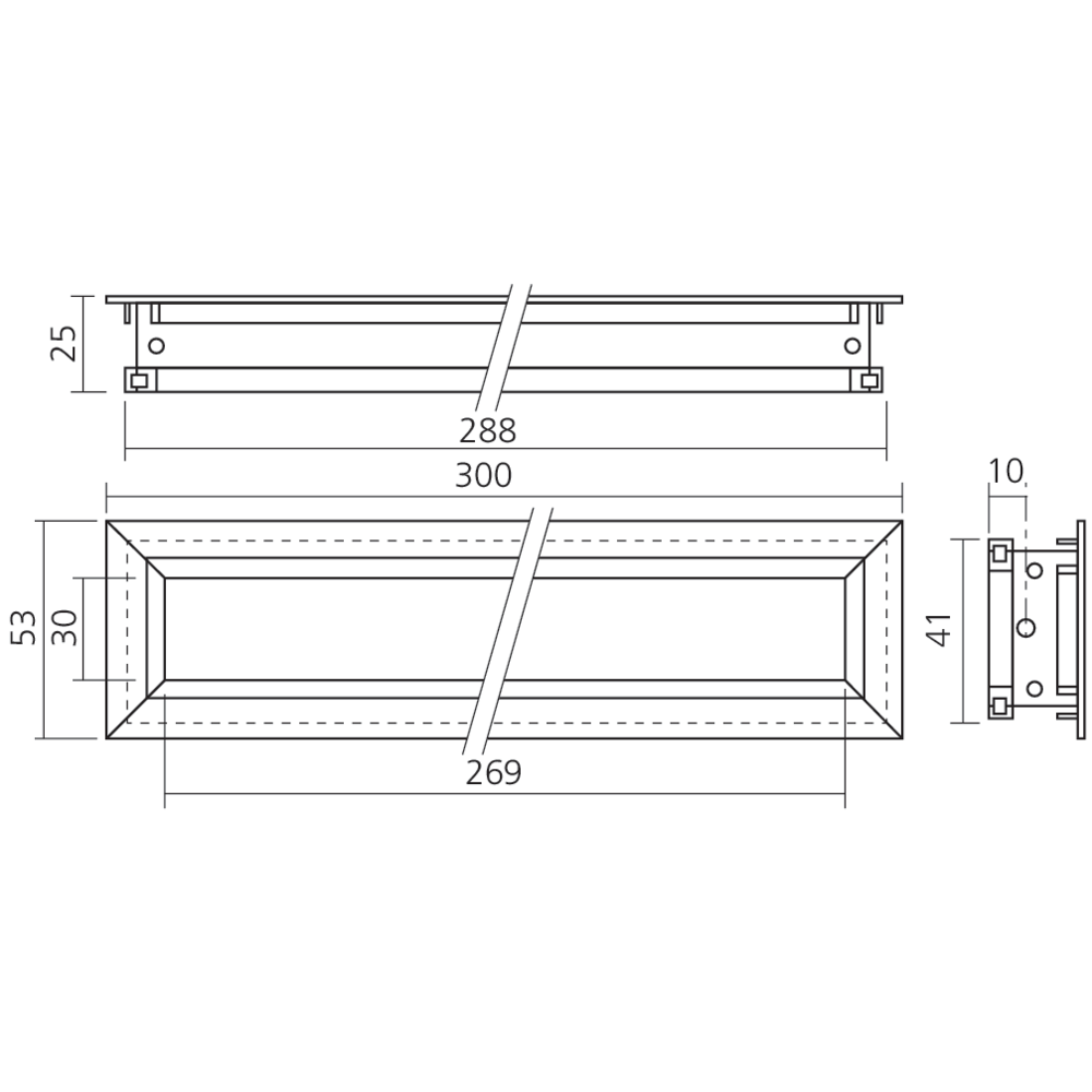 Passe-câbles rectangulaire
