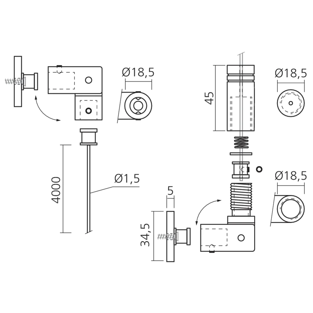 Kit de fixation à pivot