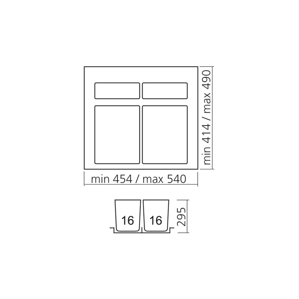 Poubelle tri sélectif pour élément de 600 mm 32 L