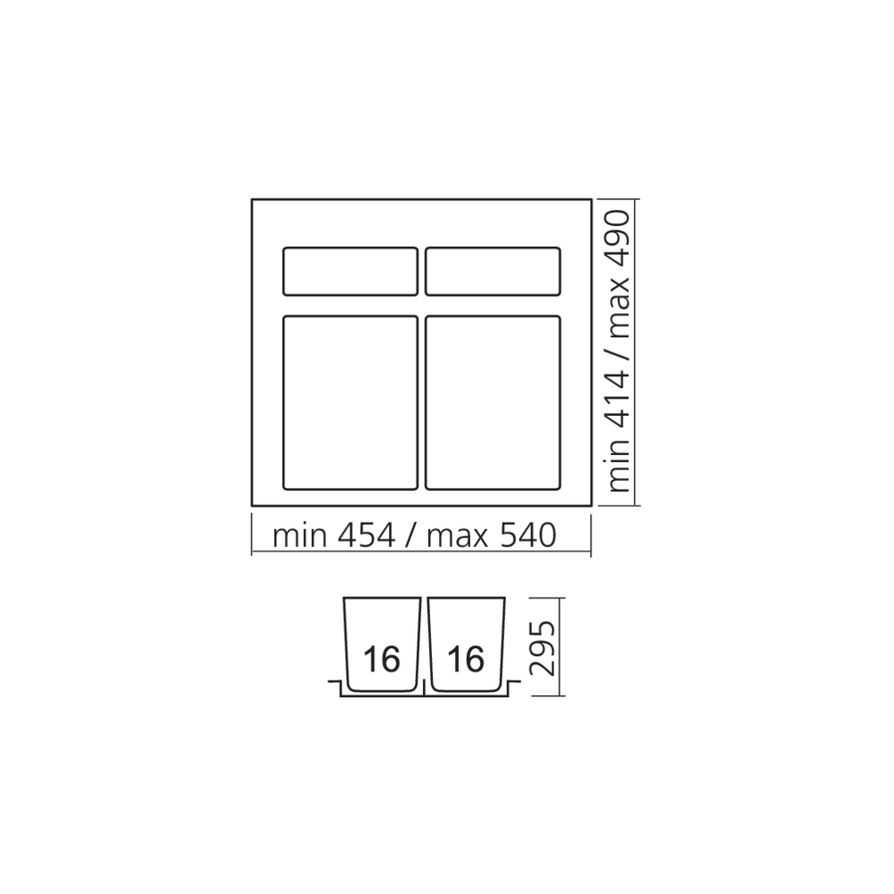 Poubelle tri sélectif 32 L