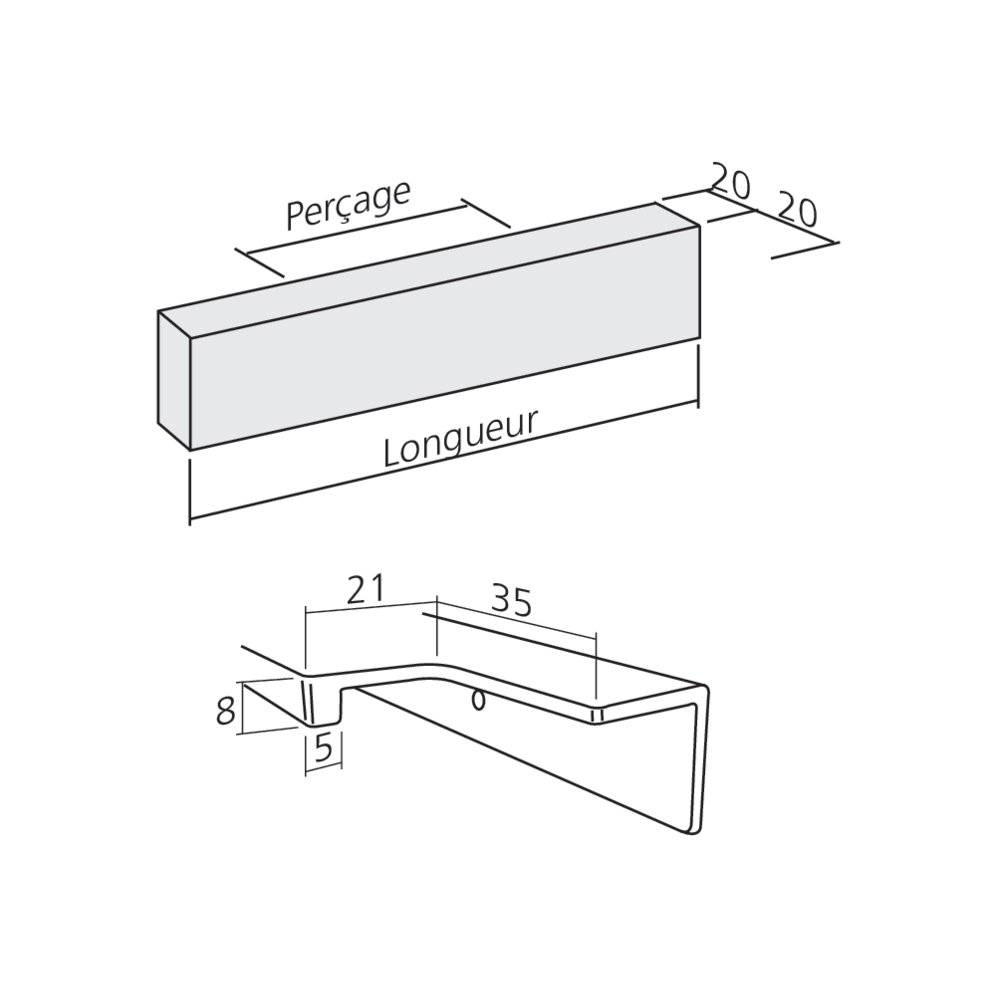 Poignée contemporaine