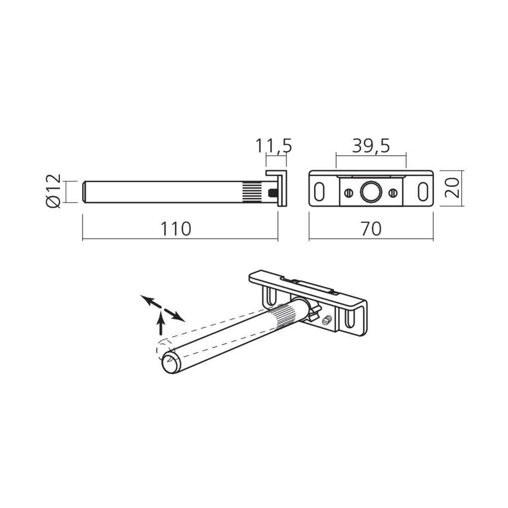 Console invisible Ø12 mm