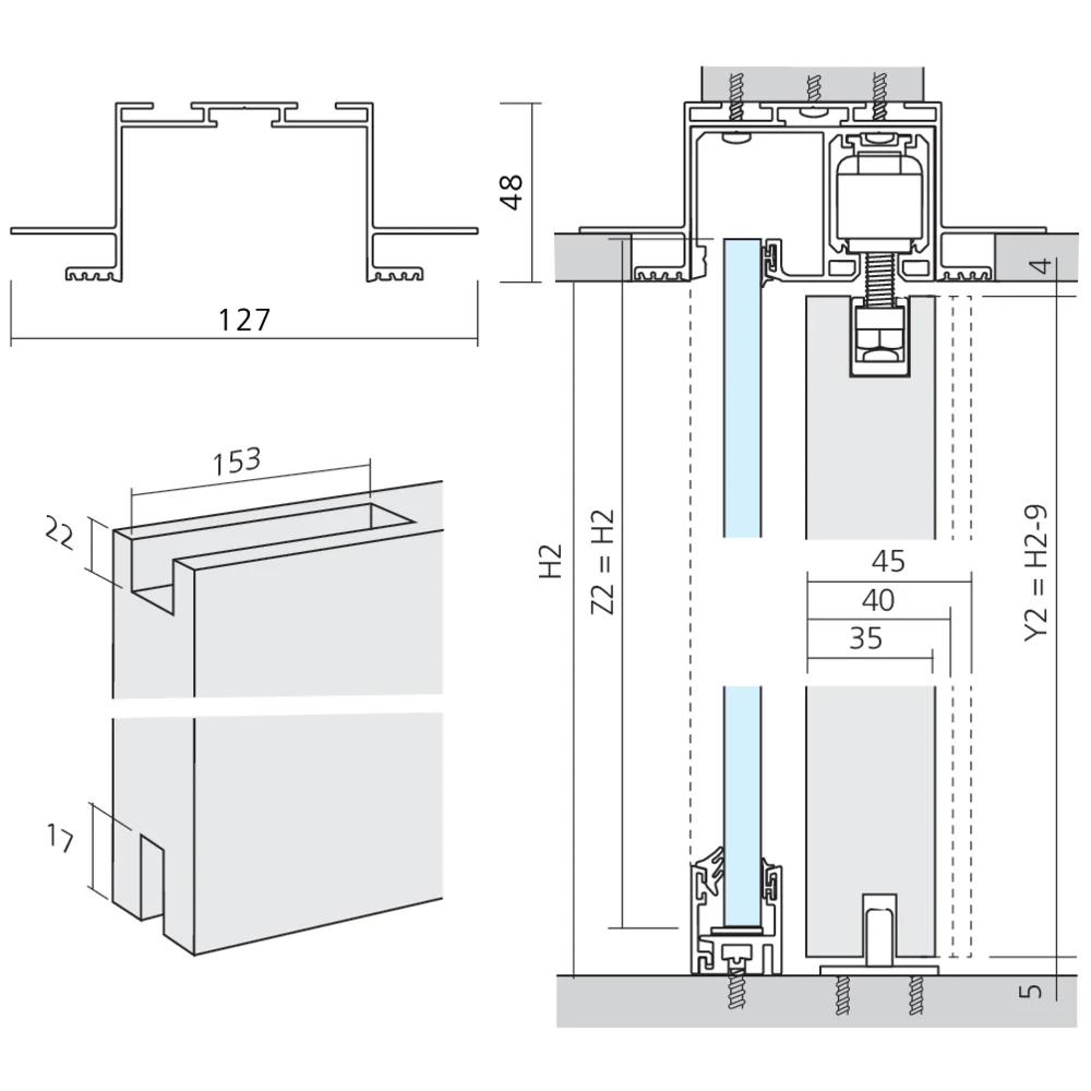 Profil pour faux-plafond FRONT