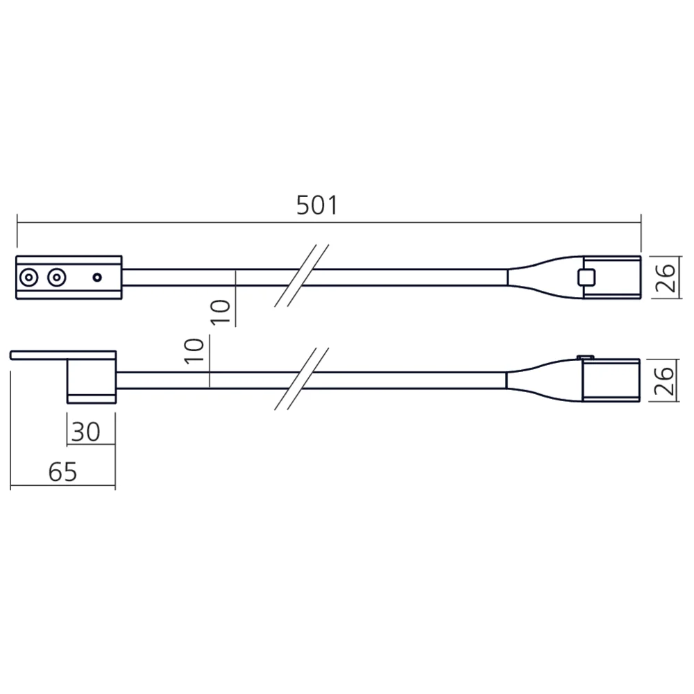 Spot carré sur flexible Flexi