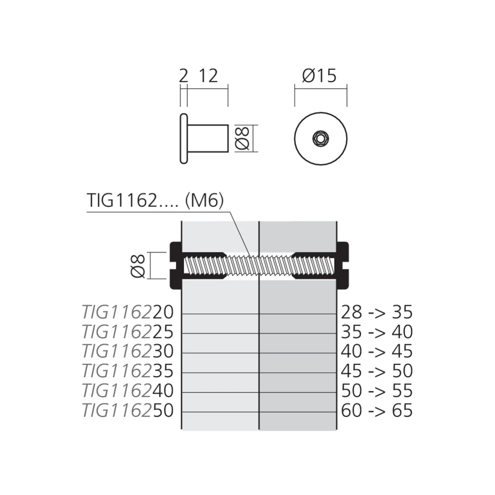 Ecrou borgne M6  tête 6 Pans creux de 4