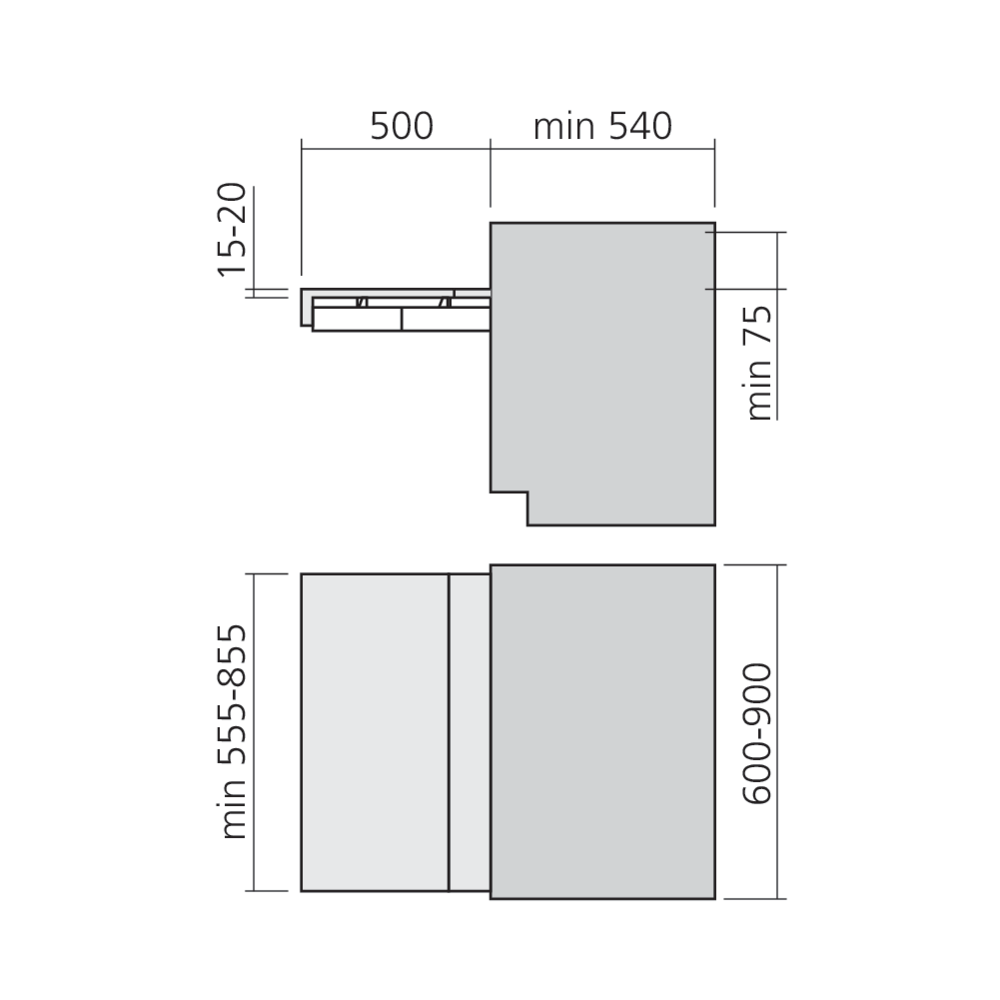 Ferrure pour espace de travail amovible OPLA