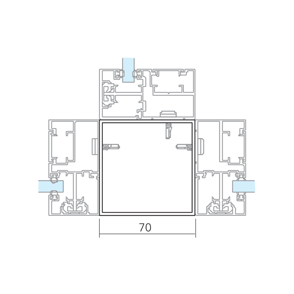 Poteau d'angle cloison V70