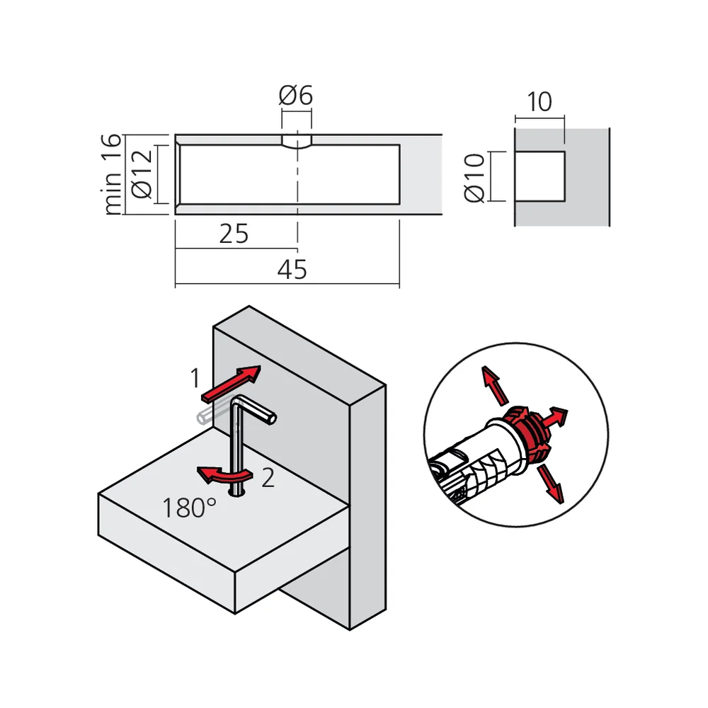 Ferrure de tablette ROTO