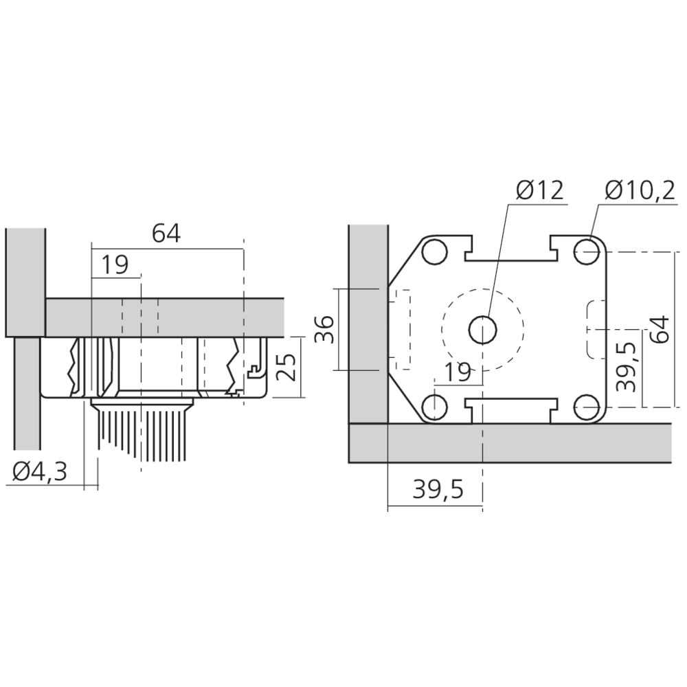 Embase large à visser pour pied Axor