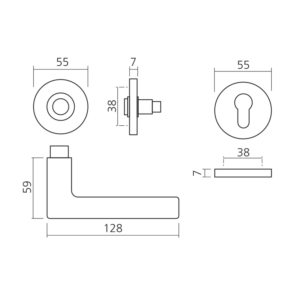 Ensemble sur rosace ronde 1005