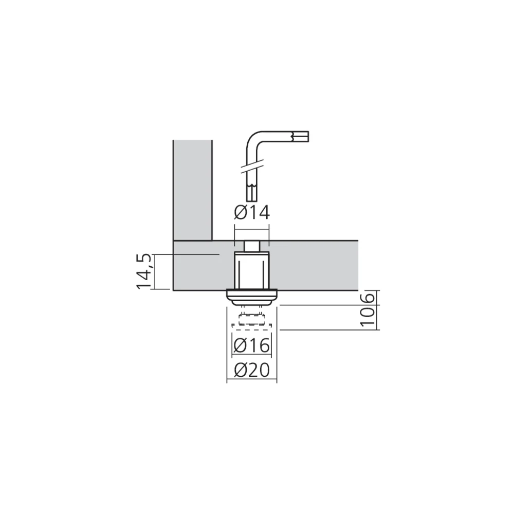 Vérin réglable Ø20