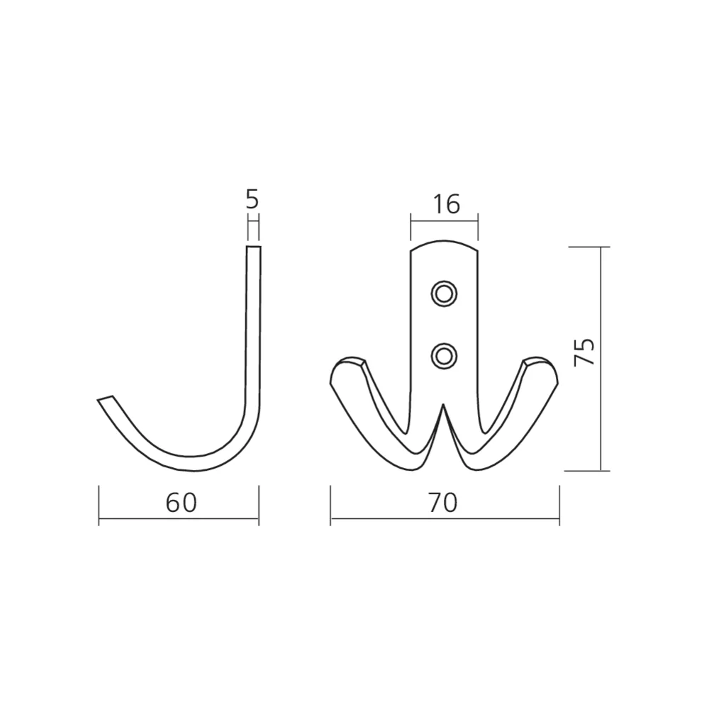 Portemanteau inox double