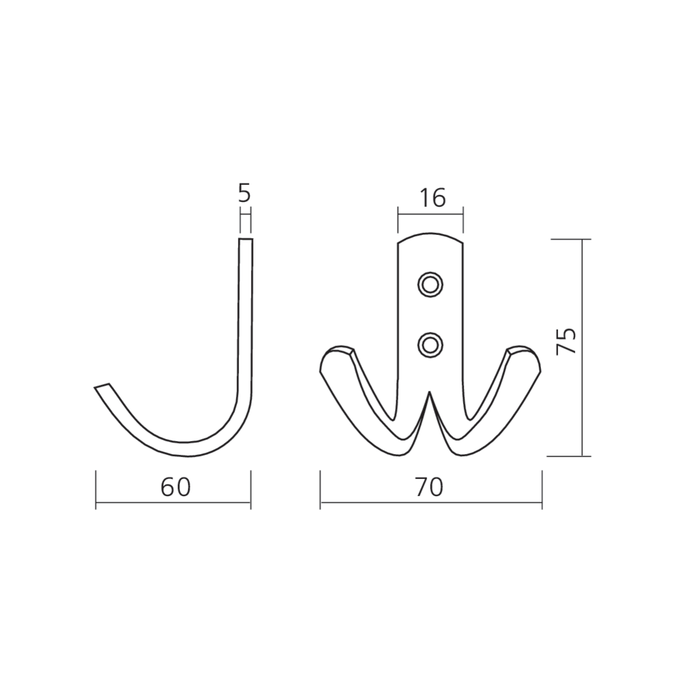 Portemanteau inox double