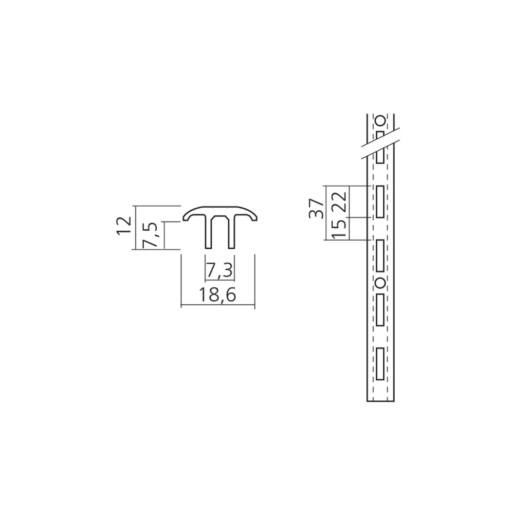 Crémaillère à recouvrement R