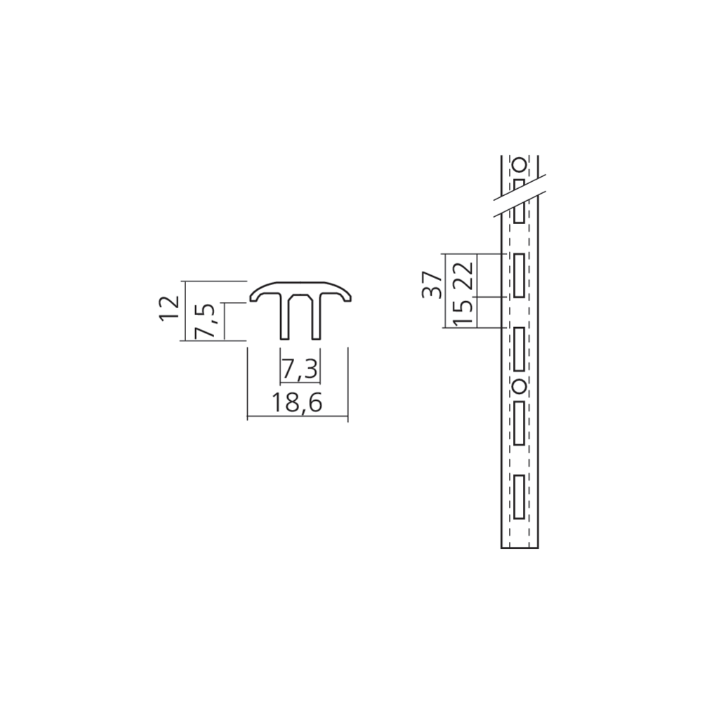 Crémaillère à recouvrement R